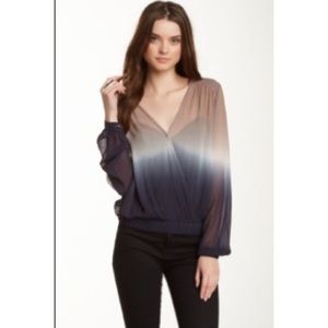 Young Broke Fabulous YFN Astrid Ombré Sheer Faux Wrap L